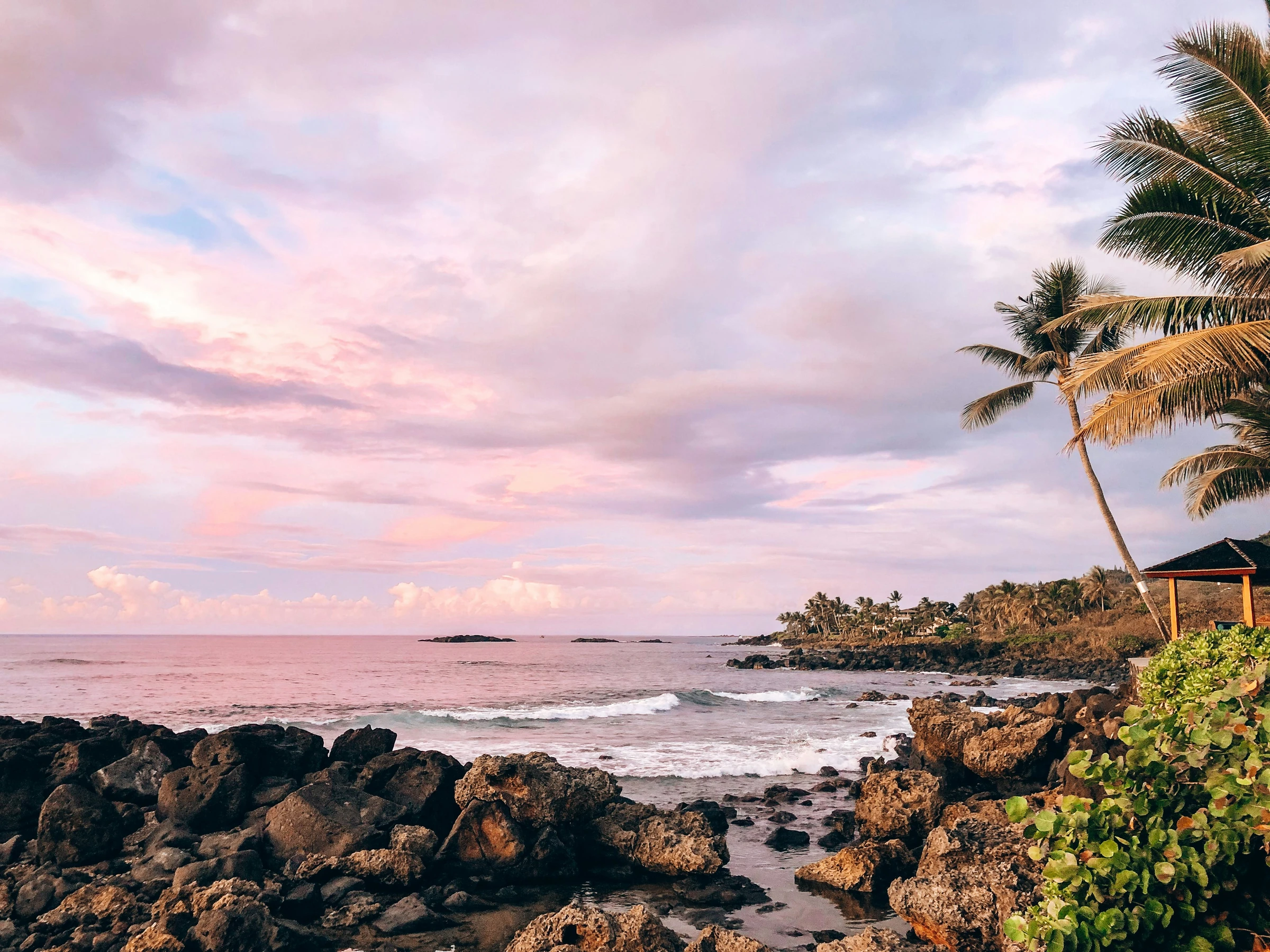 Sun setting over the Hawaiian coast, closing out the anam aloha case study