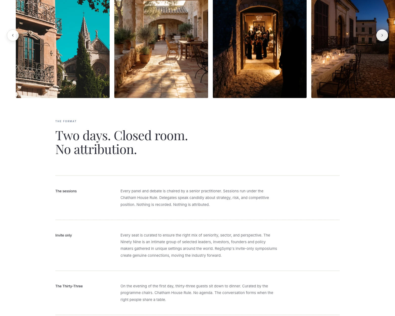 Symposium: about section with gallery