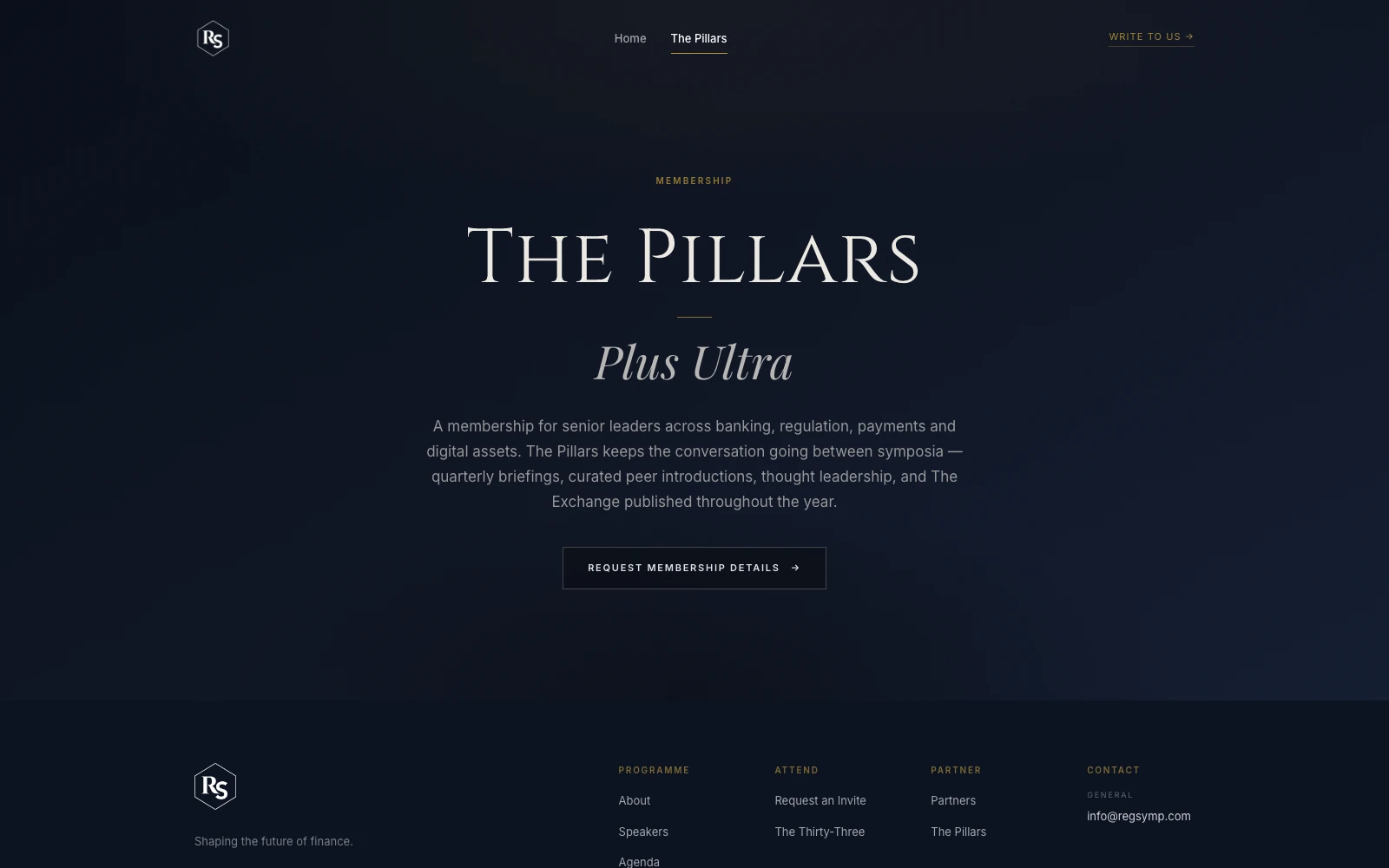 Symposium: The Pillars membership page